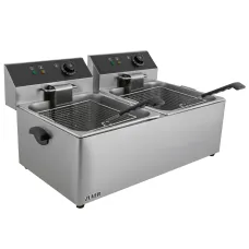 Фритюрниця професійна двопостова ZUVER Bavaria 2X11 Handle з ручками в гастроємностях та корпусі 7000W із захистом від перегріву