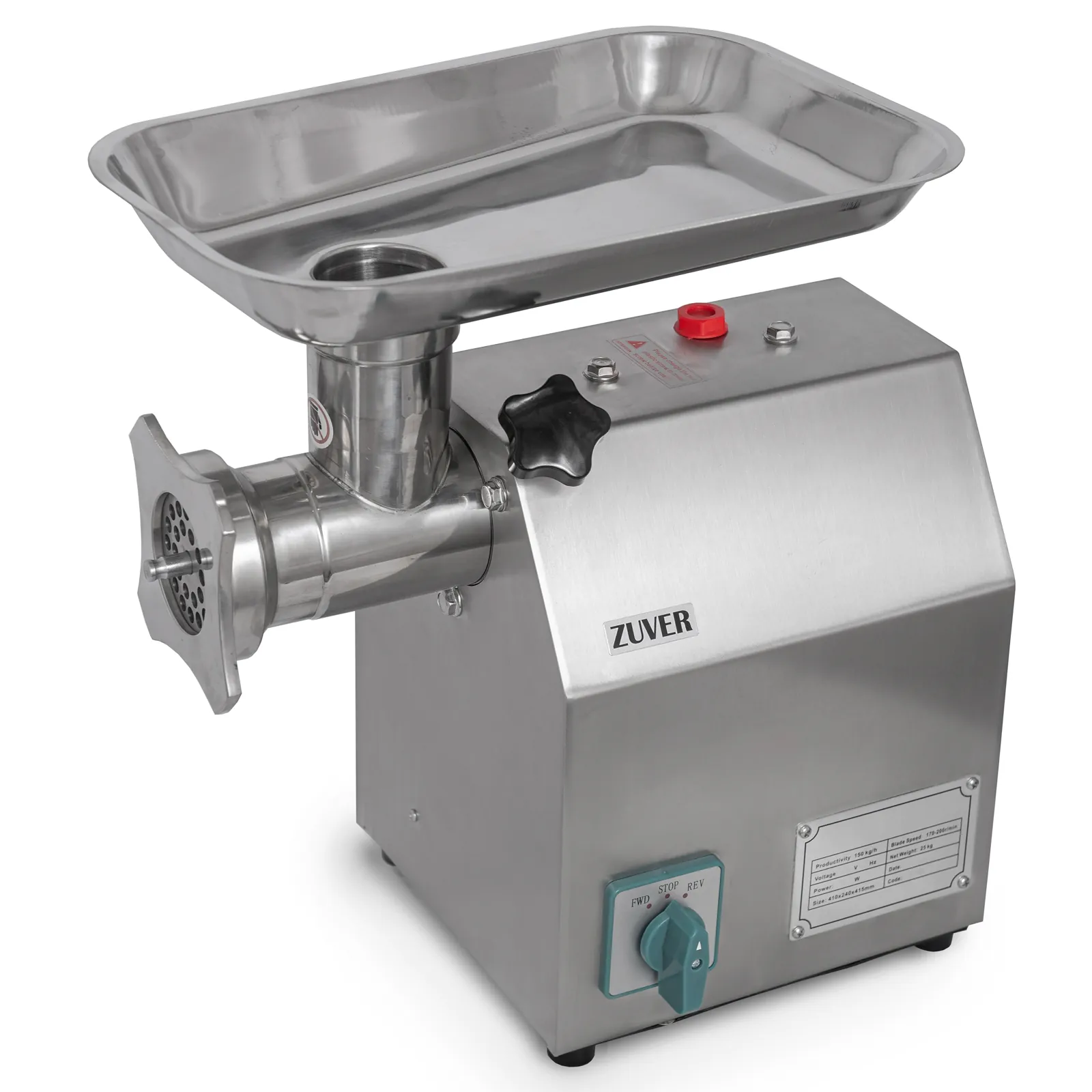 М'ясорубка професійна ZUVER Grinder LUX 850W Reverse мотор мідний горловина з нержавіючої сталі