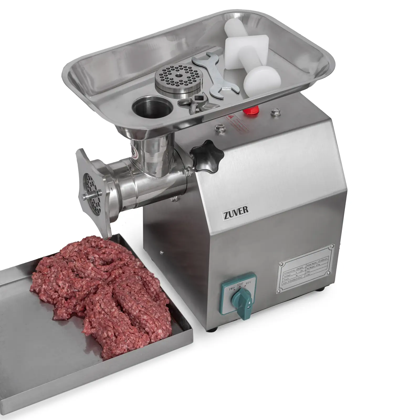 М'ясорубка професійна ZUVER Grinder LUX 850W Reverse мотор мідний горловина з нержавіючої сталі