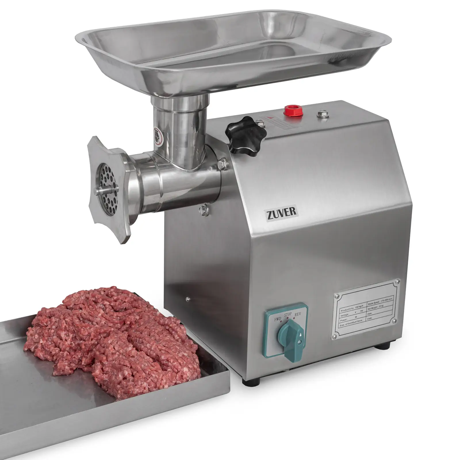 М'ясорубка професійна ZUVER Grinder LUX 850W Reverse мотор мідний горловина з нержавіючої сталі