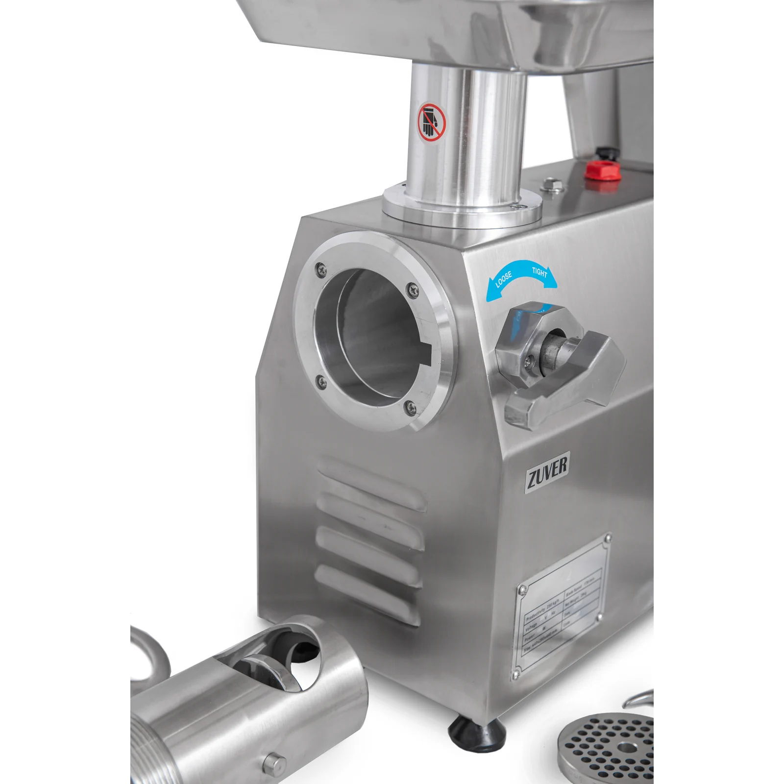 М'ясорубка промислова ZUVER Grinder LUX 1100W Reverse мотор мідний горловина з нержавіючої сталі