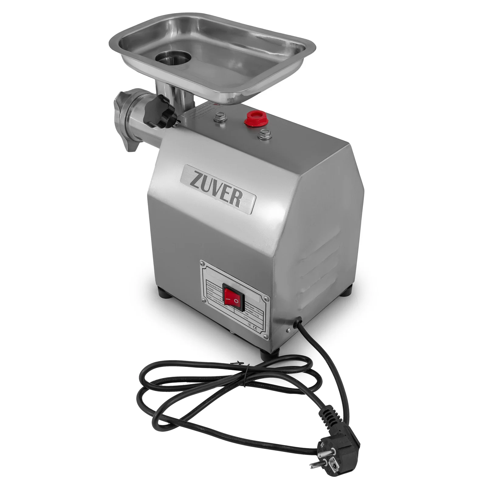 М'ясорубка ZUVER Grinder LUX 600W мотор мідний горловина нержавіюча сталь