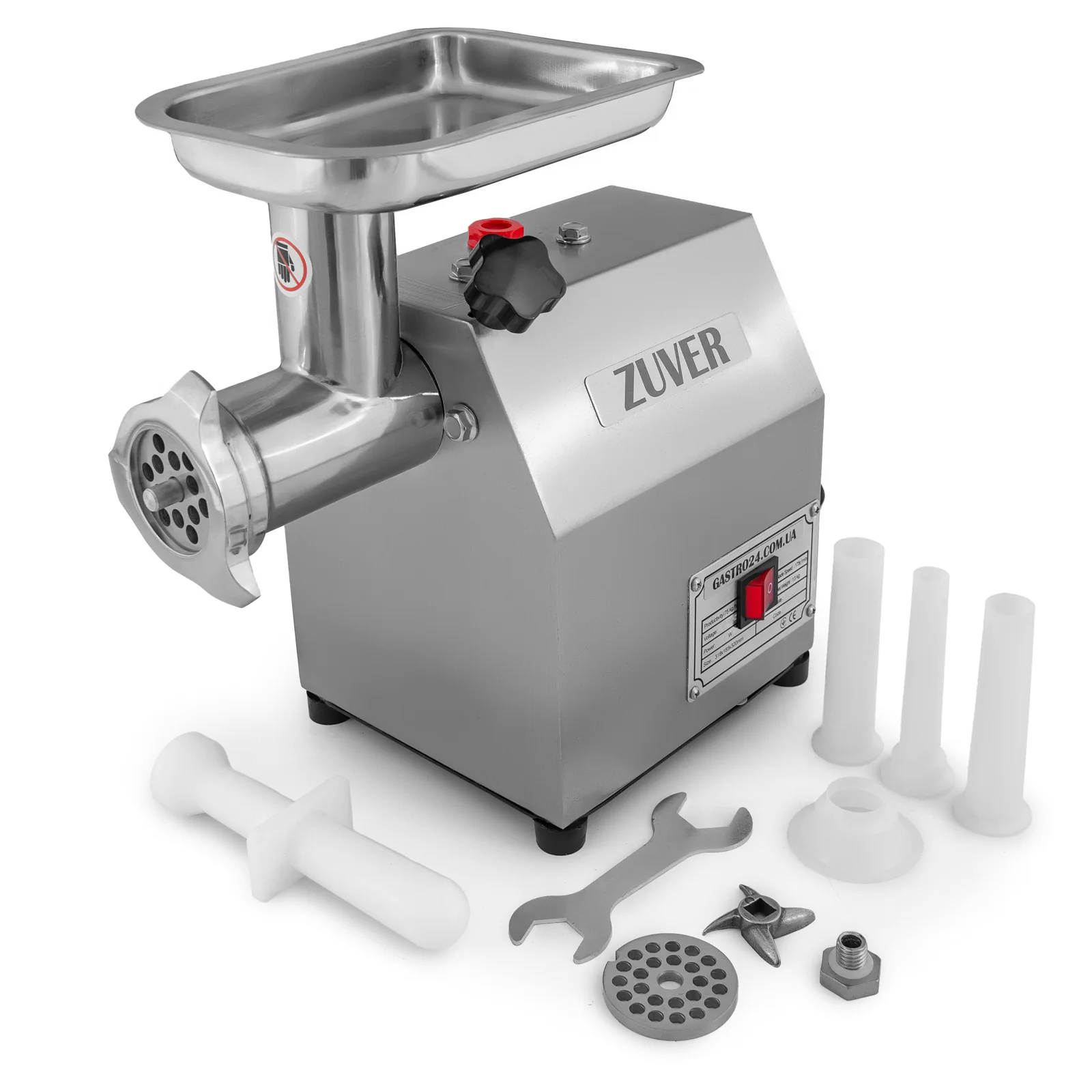 М'ясорубка ZUVER Grinder LUX 600W мотор мідний горловина нержавіюча сталь